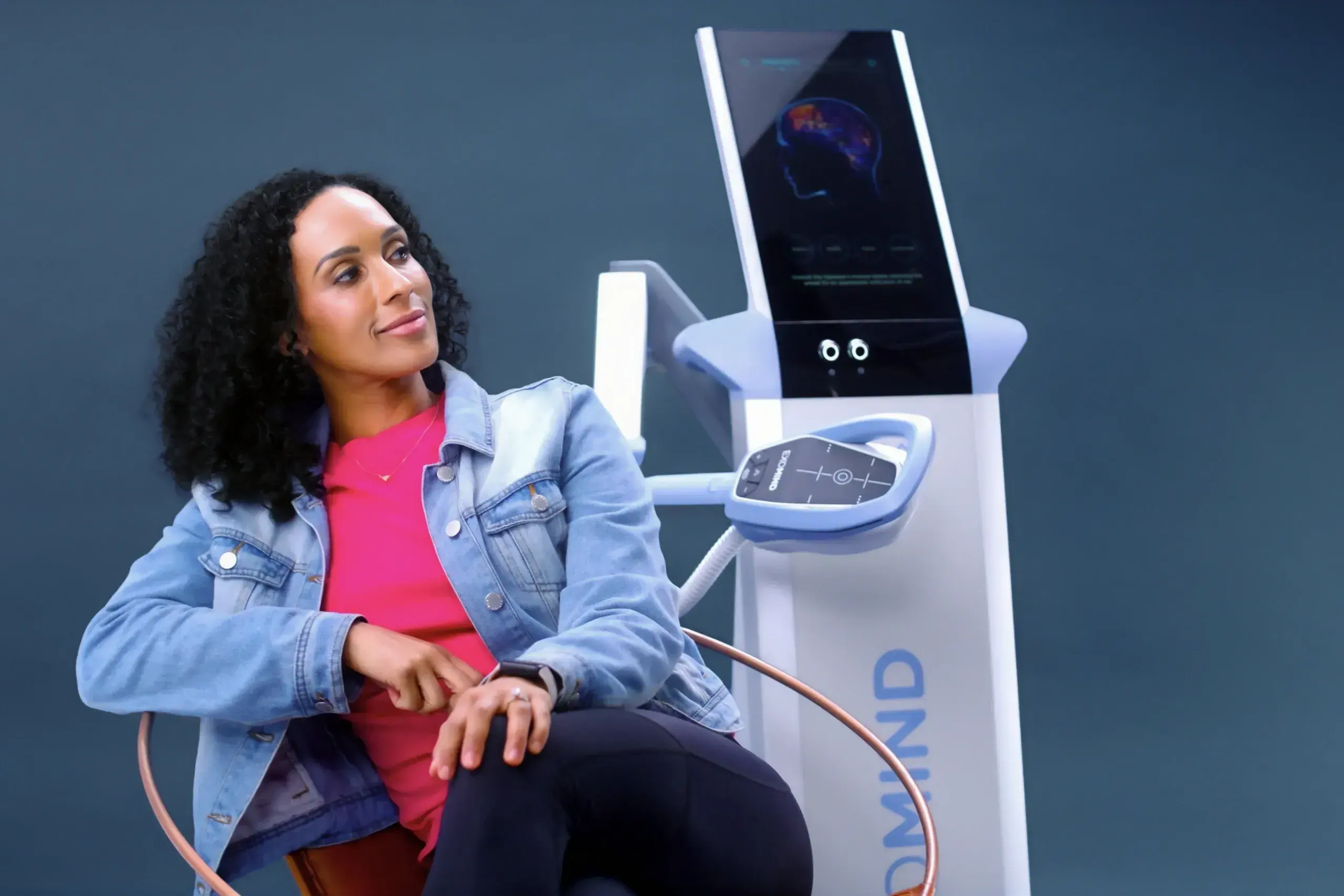 Patient receiving Exomind TMS therapy at West Eastern Health in Ponte Vedra Beach, Florida near Jacksonville